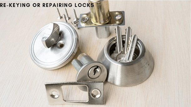 Re-keying or repairing locks